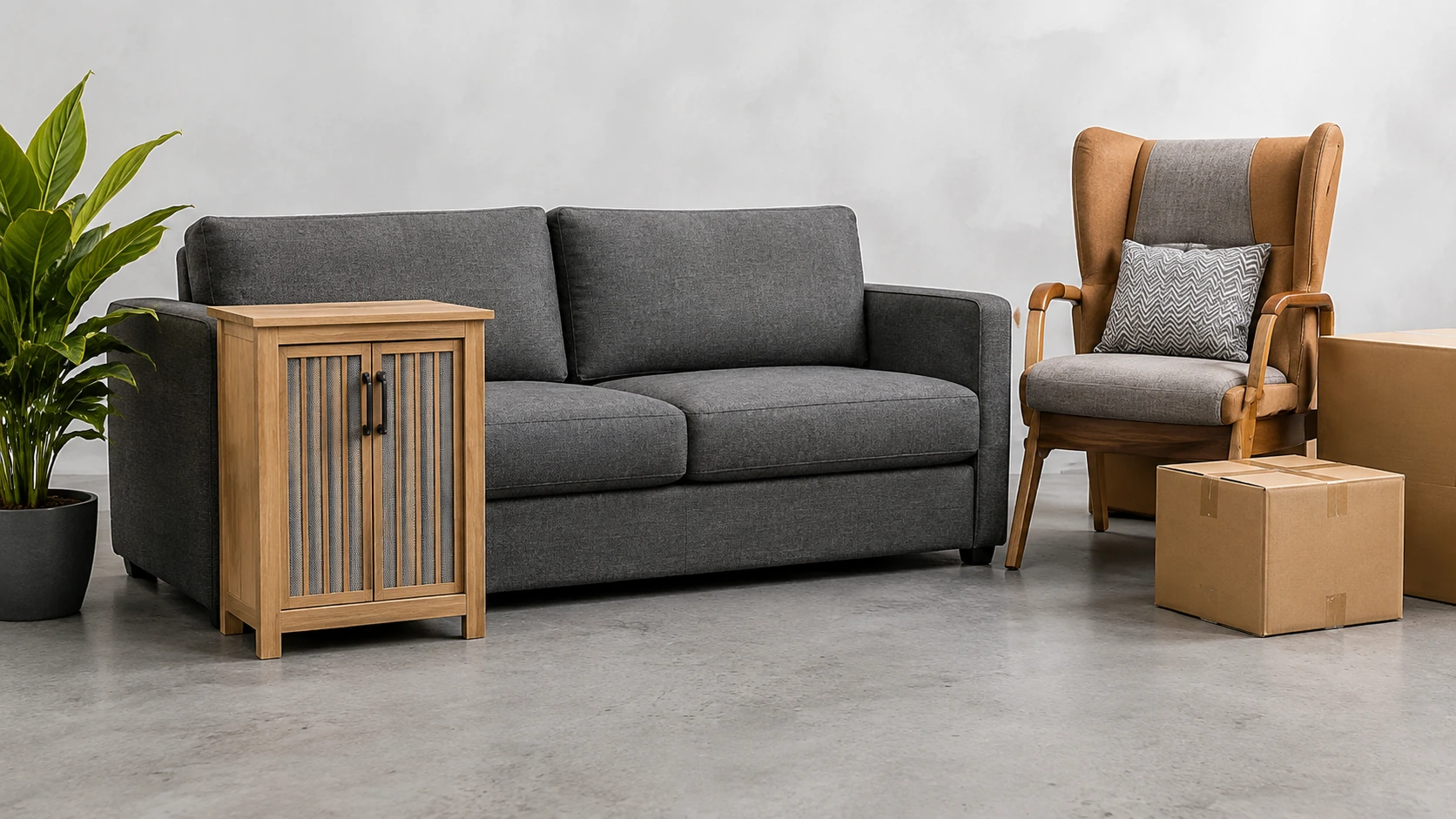 Single furniture items and larger goods in a van Single furniture items and larger transport-suitable goods for a van